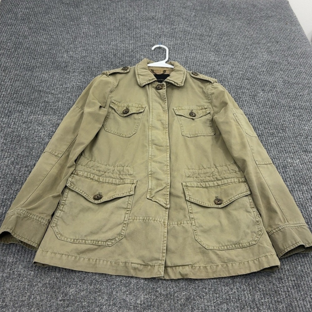 Banana Republic Jacket Womens XS Tan Cotton Utility Military Safari Casual‎